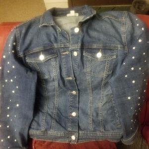 pearl studded jean jacket